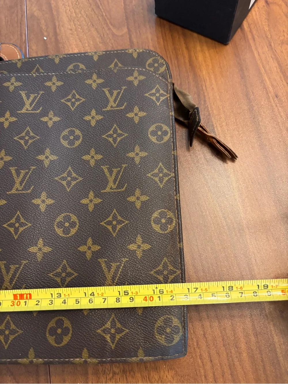 Louis Vuitton Monogram Canvas Briefcase with Tan Leather Handles